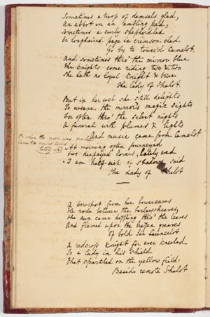 Tennyson's MS of The Lady of Shalot(t) Tennyson's MS of The Lady of Shalot(t)